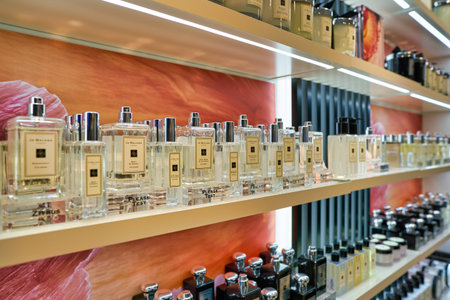 BERLIN, GERMANY - CIRCA SEPTEMBER, 2019: Jo Malone products on display at Galeries Lafayette in...