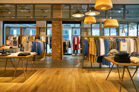 BERLIN, GERMANY - CIRCA SEPTEMBER, 2019: interior shot of Esprit store in Berlin.のeditorial素材