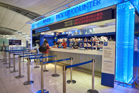BANGKOK, THAILAND - CIRCA JANUARY, 2020: pick up counter at Suvarnabhumi Airport.のeditorial素材
