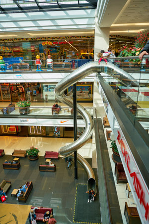 BERLIN, GERMANY - CIRCA SEPTEMBER, 2019: interior shot of Mall of Berlin.のeditorial素材