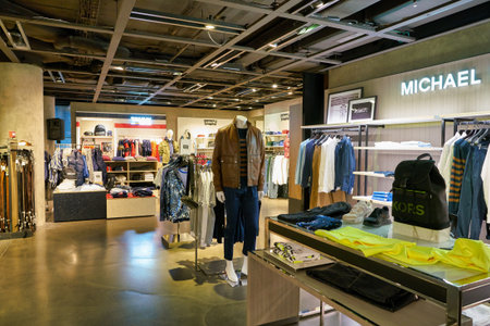 BERLIN, GERMANY - CIRCA SEPTEMBER, 2019: interior shot of Galeries Lafayette in Berlin.のeditorial素材