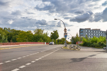 BERLIN, GERMANY - CIRCA SEPTEMBER, 2019: street level view of a road in Berlin in the daytime.