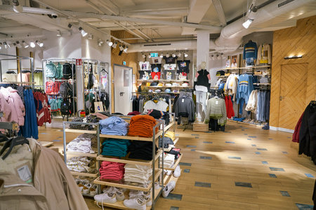 BERLIN, GERMANY - CIRCA SEPTEMBER, 2019: interior shot of a Pull & Bear store in Berlin. Pull & Bear...