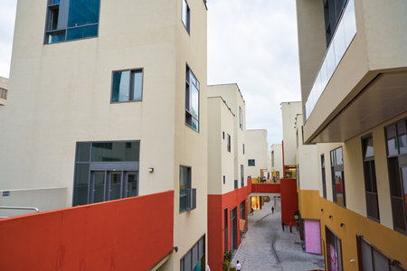 SHENZHEN, CHINA - CIRCA APRIL, 2019: Inner street at Upper Hills in Shenzhen.のeditorial素材