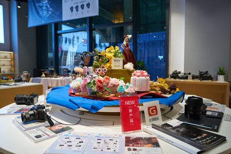 SHENZHEN, CHINA - CIRCA APRIL, 2019: cameras on display in Sony Store at UpperHills during Sony Expo...