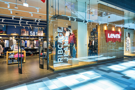 MOSCOW, RUSSIA - SEPTEMBER 14, 2019: Levi's storefront at Salaris shopping mall in Moscow.