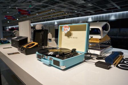 SHENZHEN, CHINA - CIRCA APRIL, 2019: interior shot of China International Consumer Electronics Exchange/Exhibition Center (CEEC) at UpperHill in Shenzhen.のeditorial素材