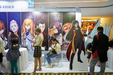 SHENZHEN, CHINA - CIRCA APRIL, 2019: atmosphere at Sony Expo 2019 in Shenzhen, China.のeditorial素材