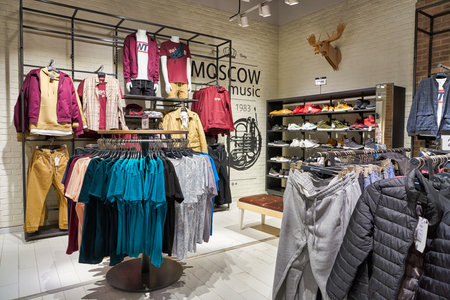MOSCOW, RUSSIA - SEPTEMBER 14, 2019: interior shot of House store at Salaris shopping mall in Moscow.のeditorial素材