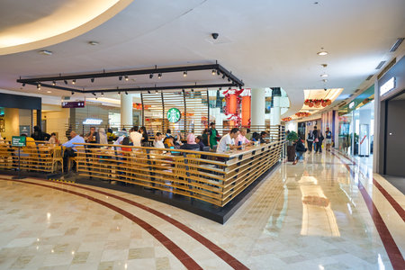 KUALA LUMPUR, MALAYSIA - CIRCA JANUARY, 2020: interior shot of Suria KLCC shopping mall in Kuala Lumpur.のeditorial素材