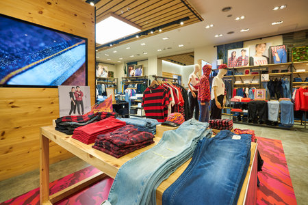 KUALA LUMPUR, MALAYSIA - CIRCA JANUARY, 2020: interior shot of Levi's store in Pavilion Kuala Lumpur shopping centre.のeditorial素材