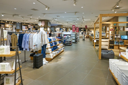 KUALA LUMPUR, MALAYSIA - CIRCA JANUARY, 2020: interior shot of Muji store in Pavilion Kuala Lumpur shopping centre.のeditorial素材