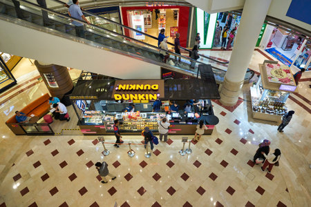 KUALA LUMPUR, MALAYSIA - CIRCA JANUARY, 2020: Dunkin' Donuts at Suria KLCC shopping mall in Kuala Lumpur.のeditorial素材