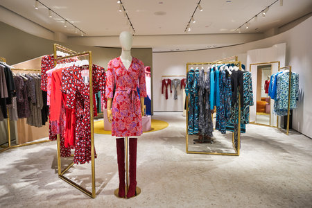KUALA LUMPUR, MALAYSIA - CIRCA JANUARY, 2020: interior shot of Diane von Furstenberg store at Suria KLCC shopping mall in Kuala Lumpur.のeditorial素材