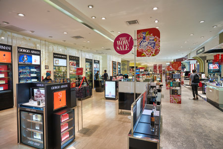 KUALA LUMPUR, MALAYSIA - CIRCA JANUARY, 2020: fragrances on display at Pavilion Kuala Lumpur shopping centre.のeditorial素材