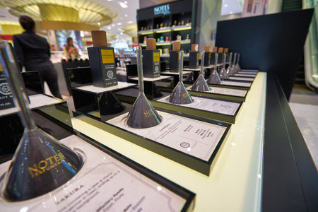 KUALA LUMPUR, MALAYSIA - CIRCA JANUARY, 2020: fragrances on display at Pavilion Kuala Lumpur shopping centre.のeditorial素材