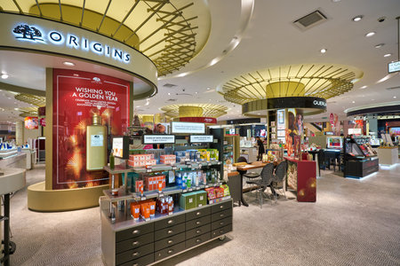 KUALA LUMPUR, MALAYSIA - CIRCA JANUARY, 2020: personal care products on display at Pavilion Kuala Lumpur shopping centre.のeditorial素材
