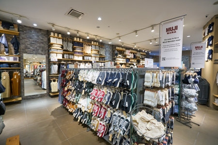 KUALA LUMPUR, MALAYSIA - CIRCA JANUARY, 2020: interior shot of Muji store in Pavilion Kuala Lumpur shopping centre.のeditorial素材