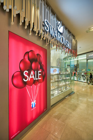 KUALA LUMPUR, MALAYSIA - CIRCA JANUARY, 2020: Swarovski store at Pavilion Kuala Lumpur shopping centre.のeditorial素材
