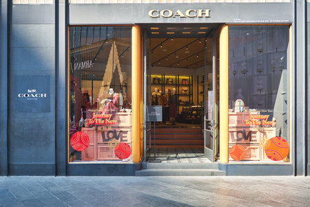 KUALA LUMPUR, MALAYSIA - CIRCA JANUARY, 2020: entrance to Coach store at Pavilion Kuala Lumpur shopping centre.のeditorial素材