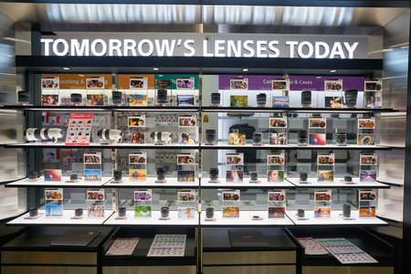 SINGAPORE - CIRCA JANUARY, 2020: lens on display at Sony Store in Singapore.