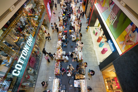 SINGAPORE - CIRCA JANUARY, 2020: interior shot of the shopping mall in Singaporeのeditorial素材