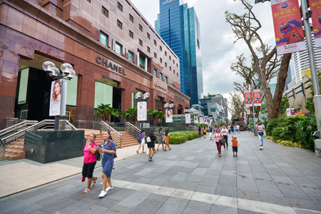 SINGAPORE - CIRCA JANUARY, 2020: street level view of Nge Ann City shopping center in the daytime.