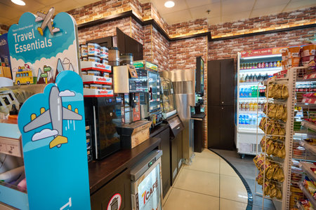 SINGAPORE - CIRCA JANUARY, 2020: interior shot of 7-eleven convenience store in Singapore.のeditorial素材