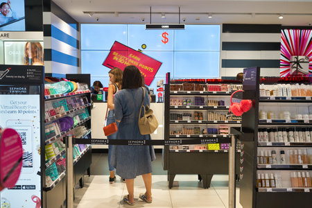 SINGAPORE - CIRCA JANUARY, 2020: interior shot of Sephora store at Nge Ann City shopping center.
