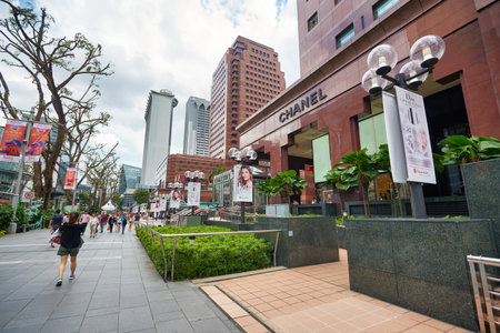 SINGAPORE - CIRCA JANUARY, 2020: street level view of Nge Ann City shopping center in the daytime.のeditorial素材