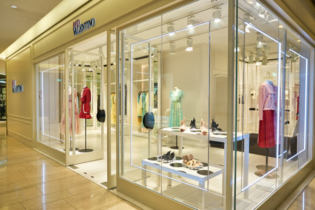 SINGAPORE - JANUARY 19, 2020: RED Valentino storefront at Ngee Ann City in Singapore.のeditorial素材