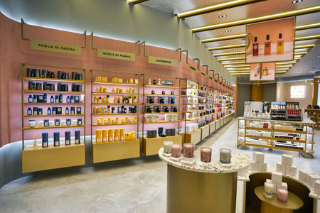 SINGAPORE - CIRCA JANUARY, 2020: interior shot of escentials store at ION Orchard shopping mall in Singapore.のeditorial素材