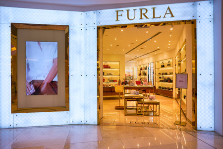 SINGAPORE - CIRCA JANUARY, 2020: Furla storefront in ION Orchard shopping mall in Singapore.