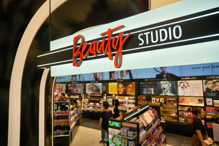 SINGAPORE - CIRCA JANUARY, 2020: Beauty Studio sign as seen at Sephora store in Nge Ann City shopping center.のeditorial素材