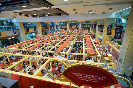 SINGAPORE - CIRCA JANUARY, 2020: interior shot of Nge Ann City shopping center.のeditorial素材