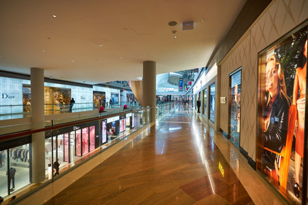 SINGAPORE - JANUARY 20, 2020: interior shot of the Shoppes at Marina Bay Sandsのeditorial素材