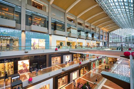 SINGAPORE - JANUARY 20, 2020: interior shot of the Shoppes at Marina Bay Sands