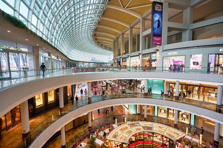 SINGAPORE - JANUARY 20, 2020: interior shot of the Shoppes at Marina Bay Sandsのeditorial素材