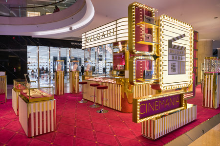 SINGAPORE - CIRCA JANUARY, 2020: Bvlgari counter in ION Orchard shopping mall in Singapore.のeditorial素材