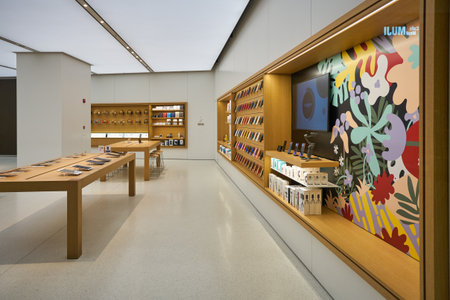 SINGAPORE - CIRCA JANUARY, 2020: goods on display at Apple Jewel Changi Airportのeditorial素材