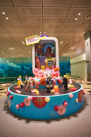 SINGAPORE - CIRCA JANUARY, 2020: interior shot of Singapore Changi International Airport.