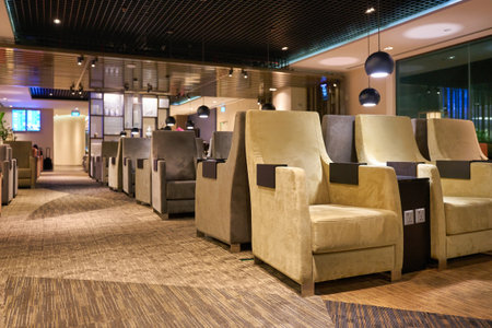 SINGAPORE - CIRCA JANUARY, 2020: interior shot of Dnata Lounge in Singapore Changi Airport.のeditorial素材