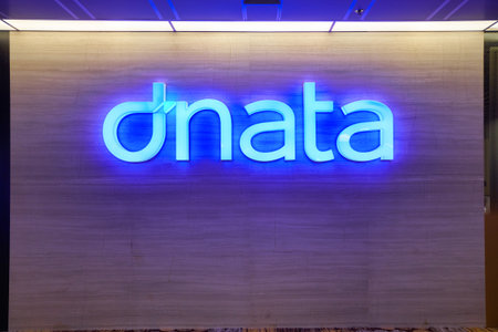 SINGAPORE - CIRCA JANUARY, 2020: Dnata sign as seen in Singapore Changi Airport.のeditorial素材