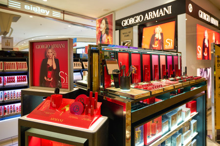 SINGAPORE - CIRCA JANUARY, 2020: personal care products on display at store in Changi Airport.のeditorial素材