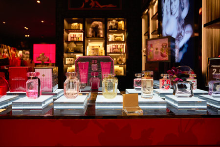 SINGAPORE - CIRCA JANUARY, 2020: interior shot of Victoria's Secret shop in Changi Airport.のeditorial素材