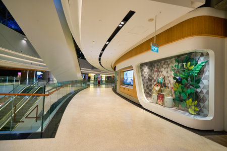 SINGAPORE - CIRCA JANUARY, 2020: interior shot of Singapore Changi International Airport.