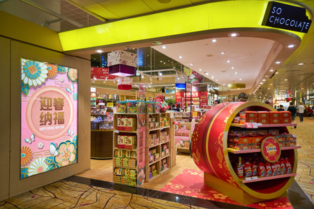 SINGAPORE - CIRCA JANUARY, 2020: sweets on display at store in Singapore Changi Airport.のeditorial素材