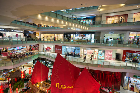 KUALA LUMPUR, MALAYSIA - CIRCA JANUARY, 2020: Chinese New Year decorations as seen at Nu Sentral shopping mall in Kuala Lumpur.のeditorial素材