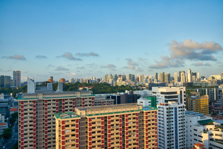 SINGAPORE - CIRCA JANUARY, 2020: view from Mercure Singapore Bugis in the morning.のeditorial素材