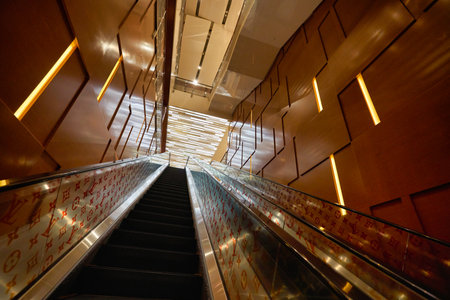 SINGAPORE - JANUARY 20, 2020: interior shot of Louis Vuitton Island Maison at the Shoppes at Marina Bay Sandsのeditorial素材